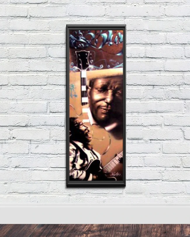 Commissioned portraits by Kin, BB King portrait: an old-school portrait of American guitarist and singer-songwriter