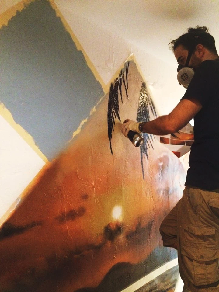 Commission art by Kin for Sobe Hostel – Miami Beach (Part 2), created in 2017