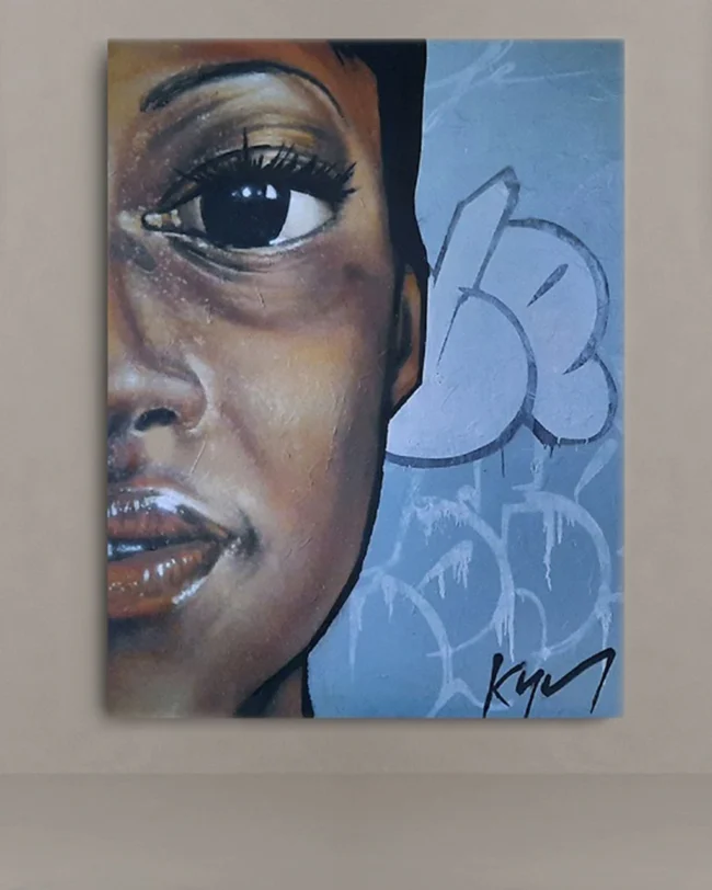 Art painting by Kin, God is a Woman – Roots are not a Crime, 2020