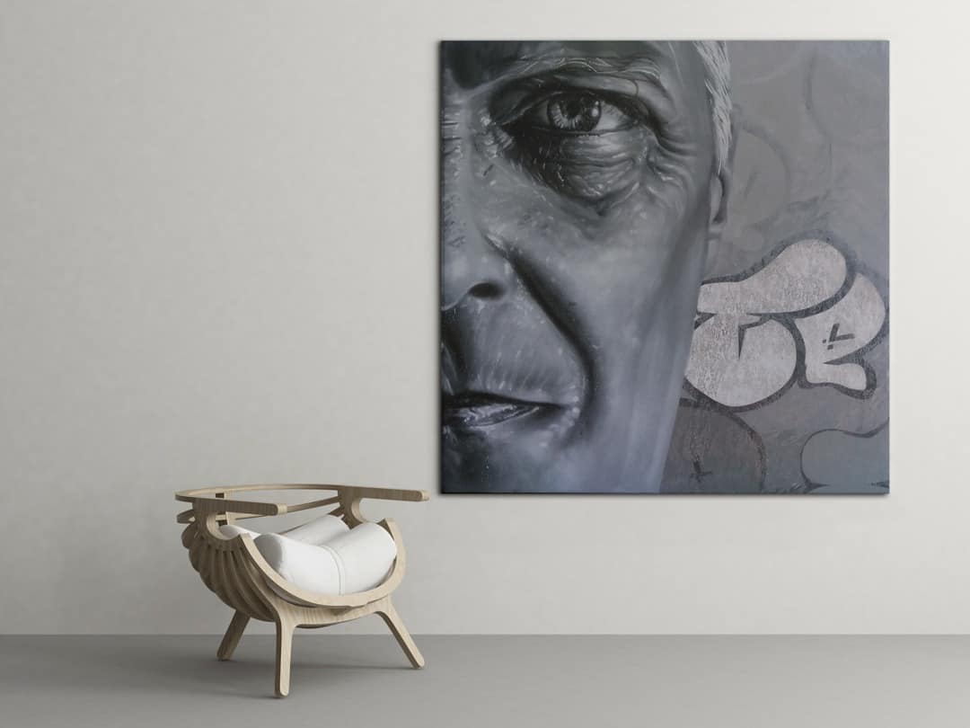 Artwork on canvas by Kin: Believe – Roots are not a Crime