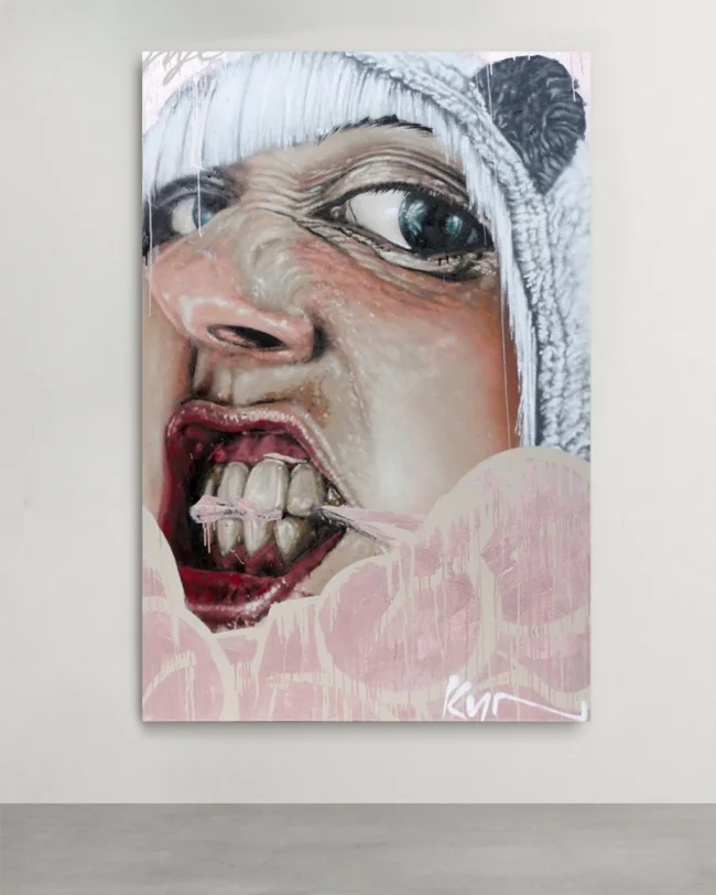 Wall art by Kin, Panda Live – Roots are not a Crime, 2020