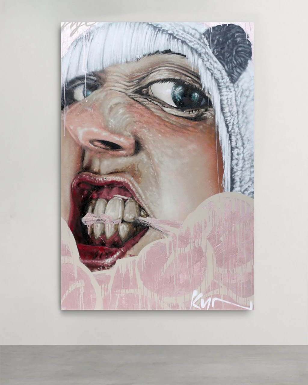 Wall art by Kin, Panda Live – Roots are not a Crime, 2020