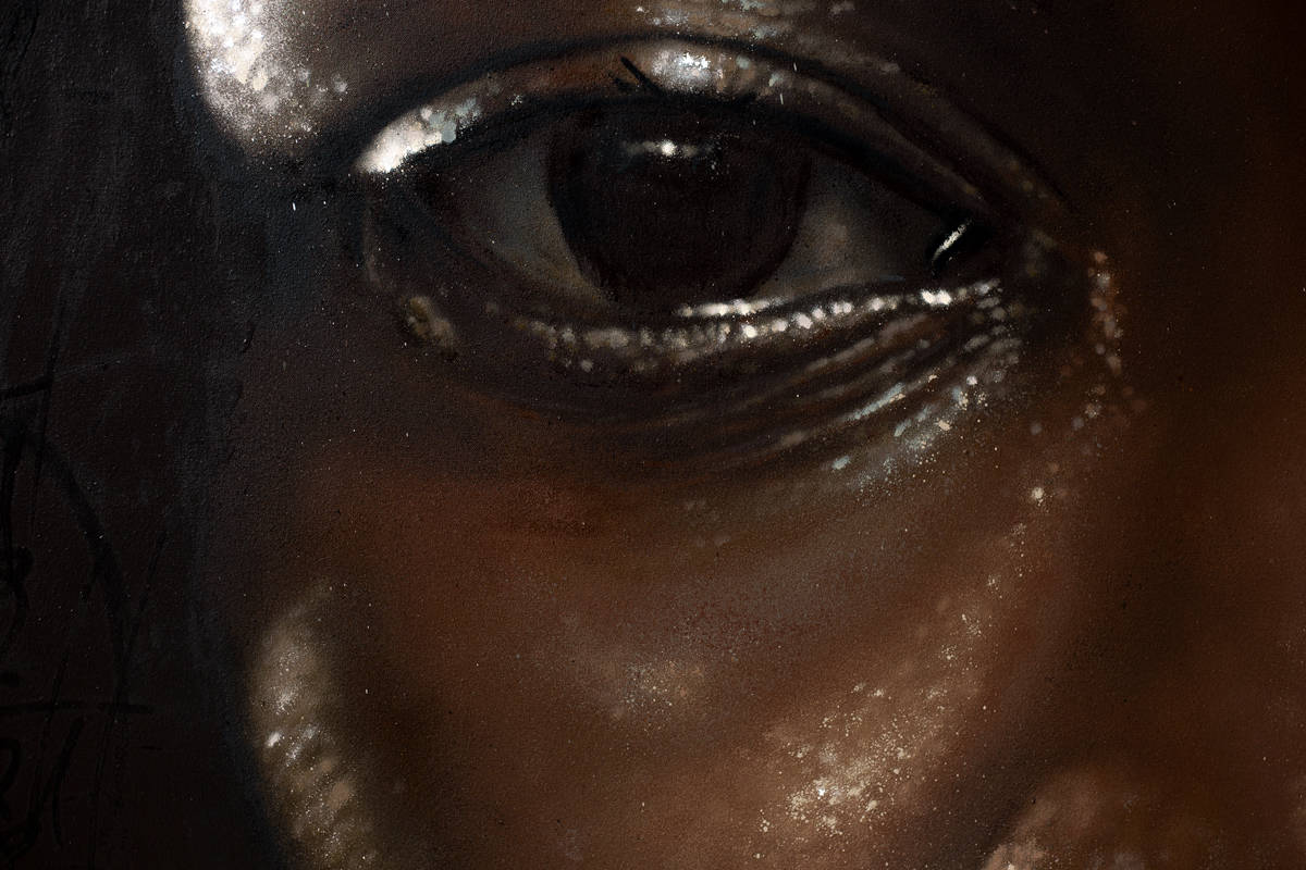 Painting on canvas by Kin: Light – Roots are not a Crime