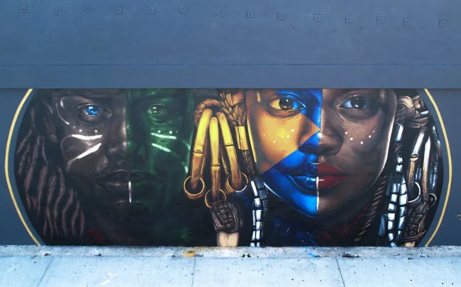 Murals 1 Mural artwork by Kin, Origin (Roots), 2021.