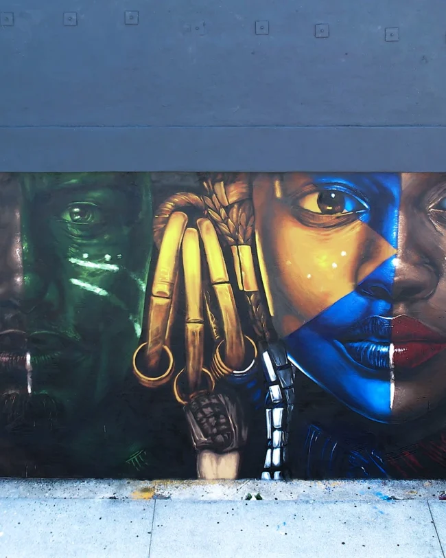 Mural artwork by Kin, Origin (Roots), 2021.