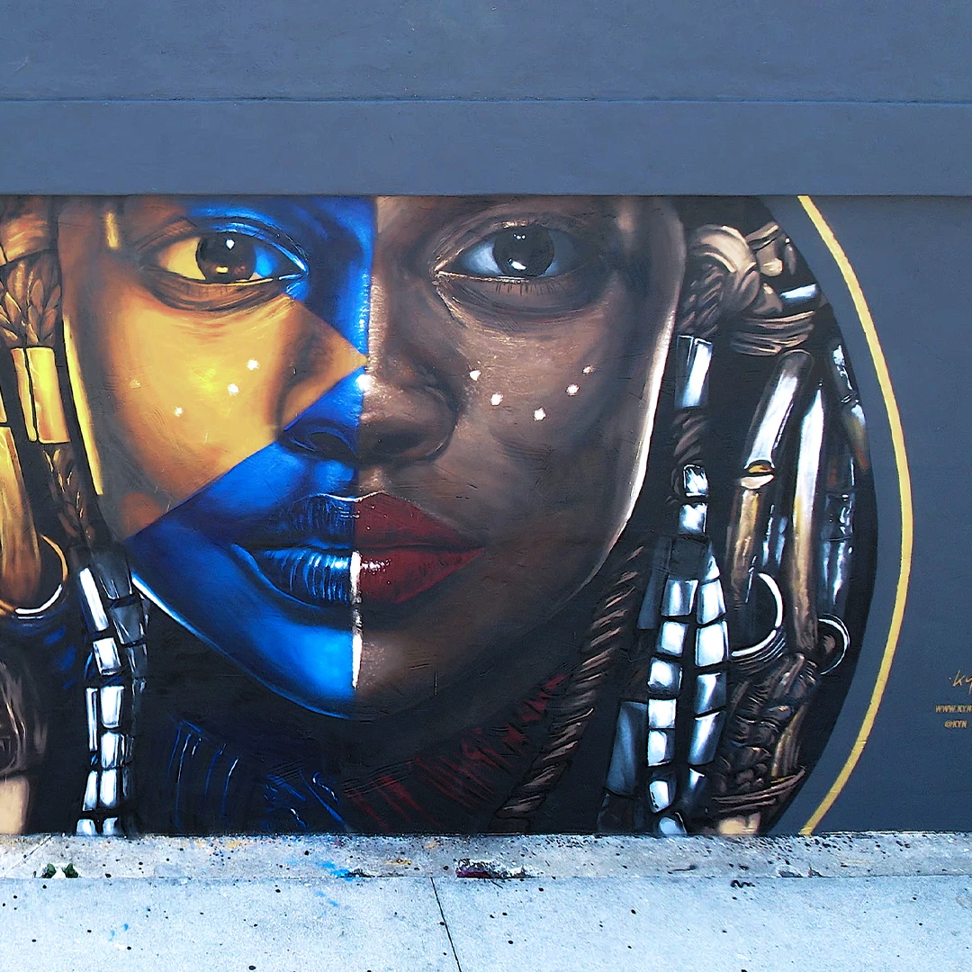 Mural artwork by Kin, Origin (Roots), 2021.