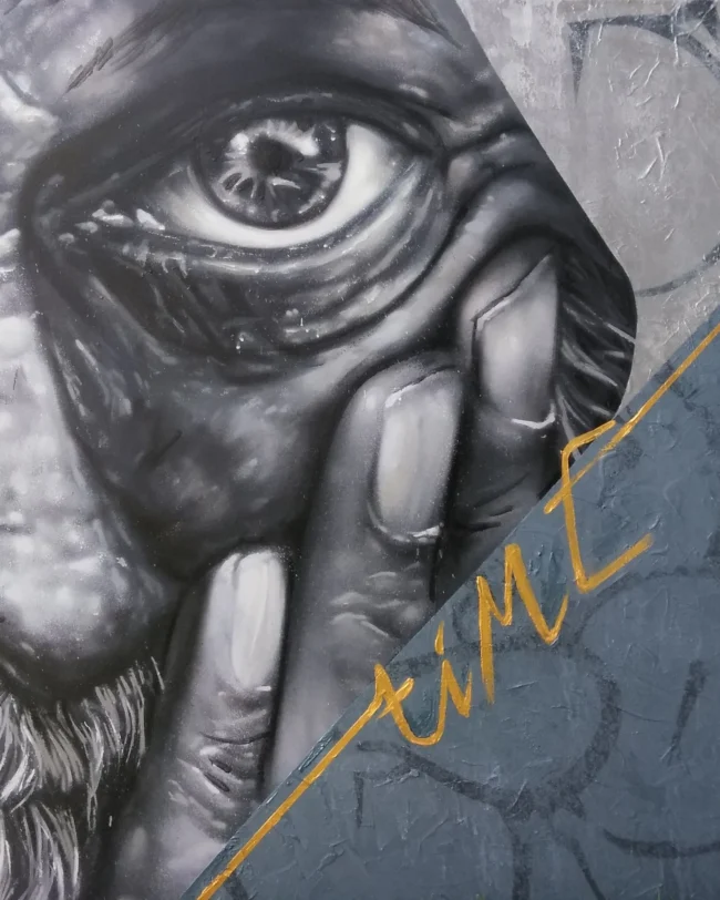 Piece of visual art: Time – Roots are not a Crime