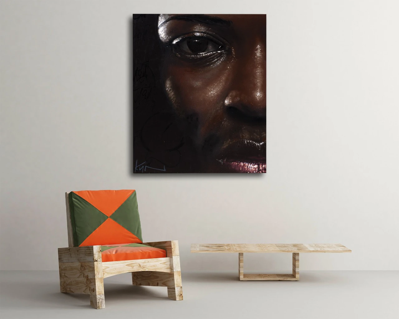 Painting on canvas by Kin: Light – Roots are not a Crime